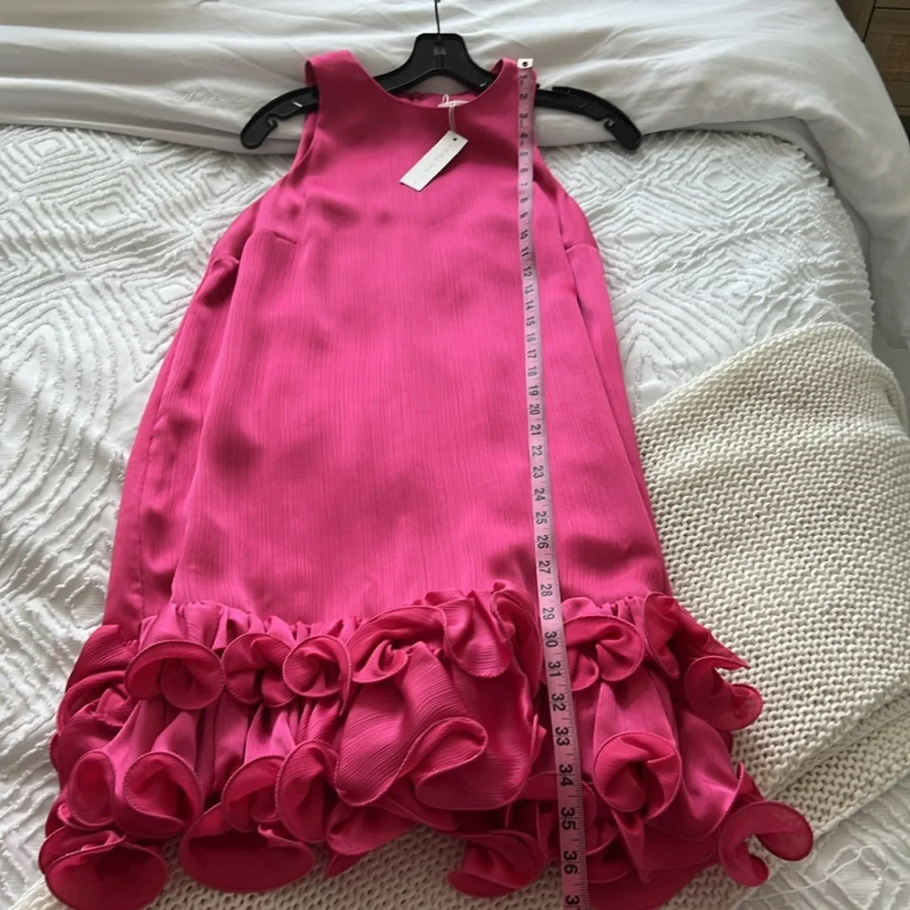 Trina Turk Pink Sleeveless Dress with Ruffle Hem - Picture 10 of 10